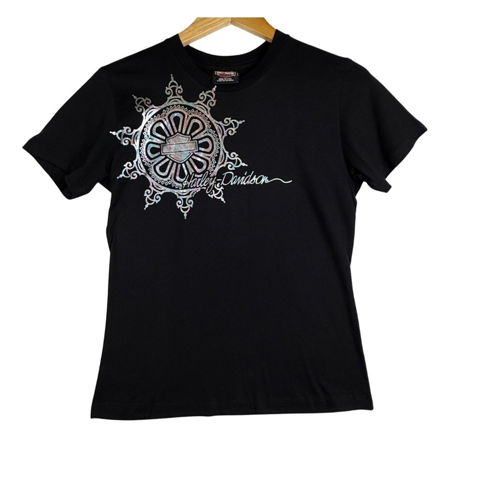 Harley Davidson Shumate Graphic T-Shirt Iridescent Logo Black Medium